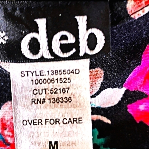 Deb M Floral Black And Pink Tank Fit And Flare Dress - Picture 2 of 4